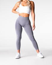 Load image into Gallery viewer, Grey Mid Rise Contour Seamless Leggings