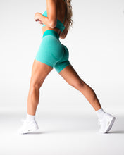 Load image into Gallery viewer, Turquoise Knockout Seamless Shorts