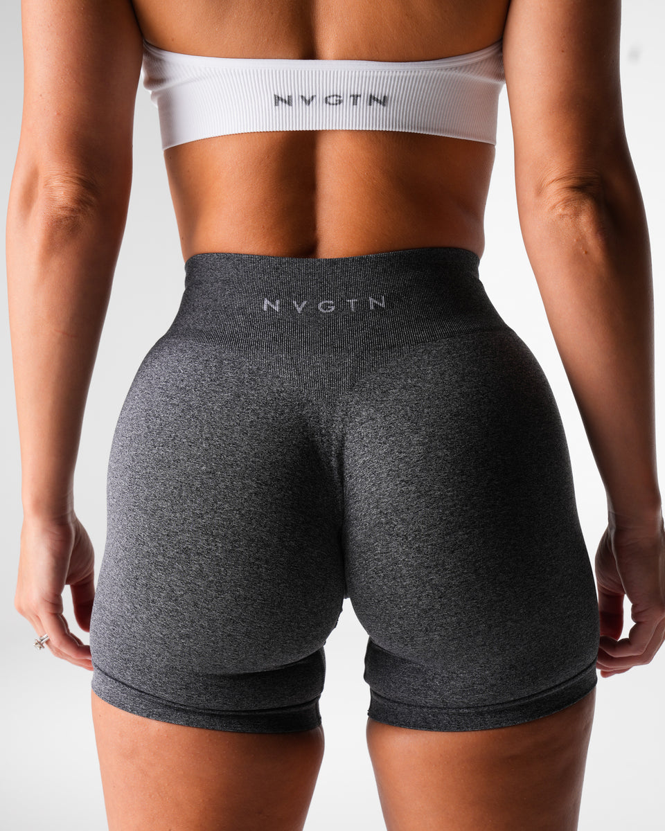 NVGTN Mid Rise Pro Seamless Shorts - Black Speckled