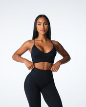 Load image into Gallery viewer, Black Glimpse Ribbed Seamless Bra