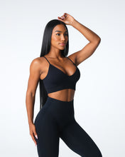 Load image into Gallery viewer, Black Glimpse Ribbed Seamless Bra