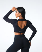 Load image into Gallery viewer, Black Journey Long Sleeve Seamless Bra Top