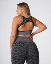 Load image into Gallery viewer, Black Speckled Leopard Eclipse Seamless Bra