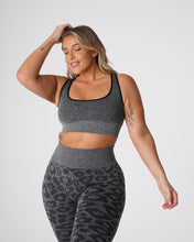 Load image into Gallery viewer, Black Speckled Leopard Eclipse Seamless Bra