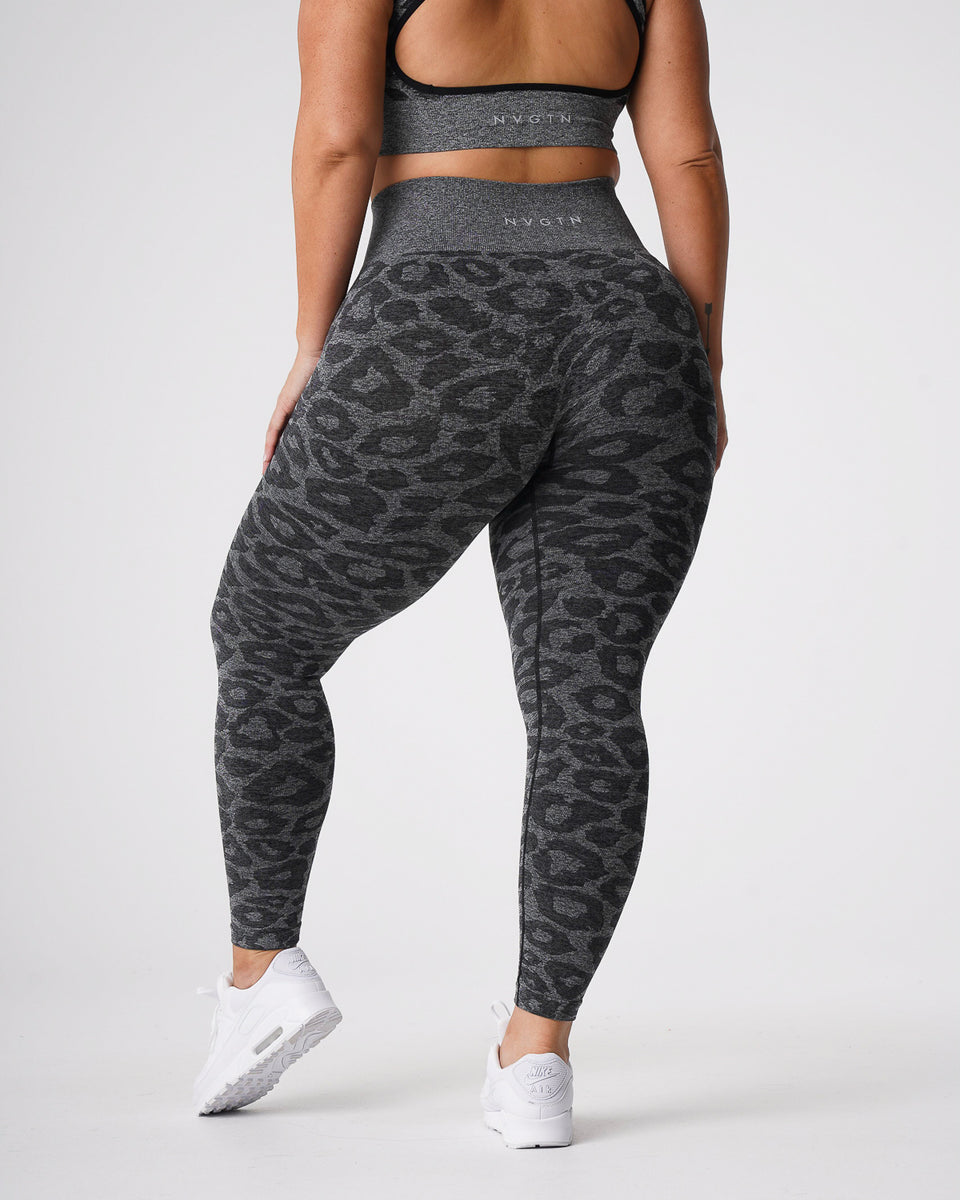 Shiny Leopard Leggings Yoga Waistband – Barnberry Lane