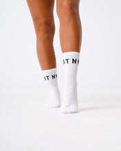 Load image into Gallery viewer, White NVGTN Crew Socks