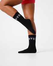 Load image into Gallery viewer, Black NVGTN Crew Socks