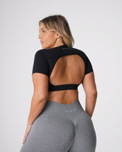 Load image into Gallery viewer, Black Open Back Tee