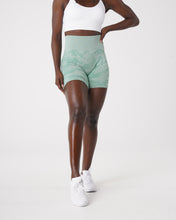 Load image into Gallery viewer, Sage Green Camo Seamless Shorts
