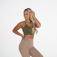 Load image into Gallery viewer, Khaki Green Flourish Seamless Bra