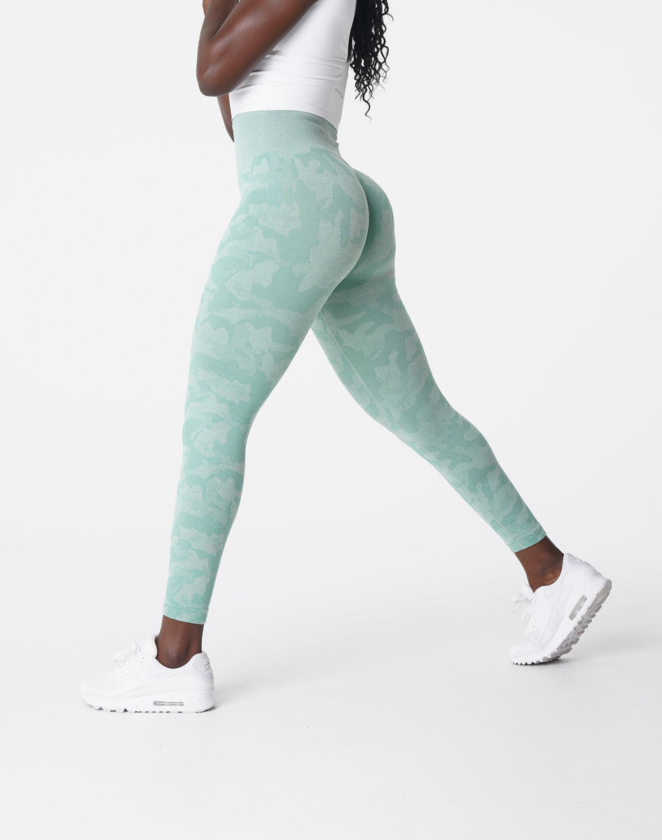 Muscle Nation - Muscle Nation Green Camo Seamless Leggings on Designer  Wardrobe