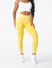 Load image into Gallery viewer, Sunshine Yellow Camo Seamless Leggings