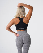 Load image into Gallery viewer, Black Cinched Seamless Bra