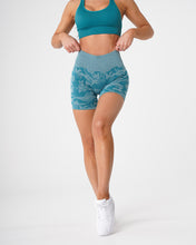 Load image into Gallery viewer, Teal Camo Seamless Shorts