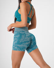 Load image into Gallery viewer, Teal Camo Seamless Shorts