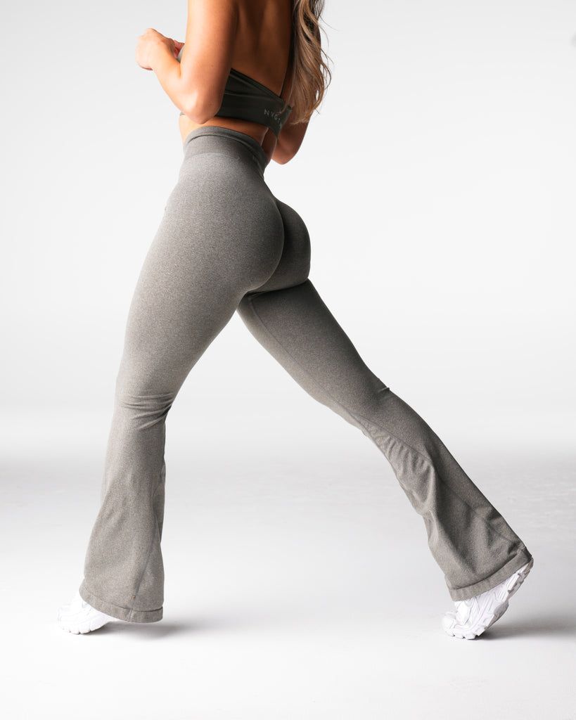 Khaki Green Iconic Seamless Flare Leggings