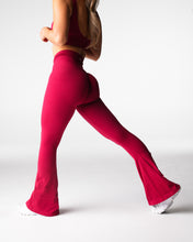 Load image into Gallery viewer, Ruby Red Harmony Ribbed Seamless Flare Leggings