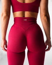 Load image into Gallery viewer, Ruby Red Harmony Ribbed Seamless Flare Leggings