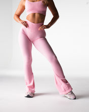 Load image into Gallery viewer, Baby Pink Harmony Ribbed Seamless Flare Leggings