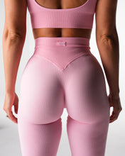 Load image into Gallery viewer, Baby Pink Harmony Ribbed Seamless Flare Leggings