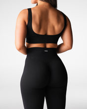 Load image into Gallery viewer, Black Harmony Ribbed Seamless Flare Leggings