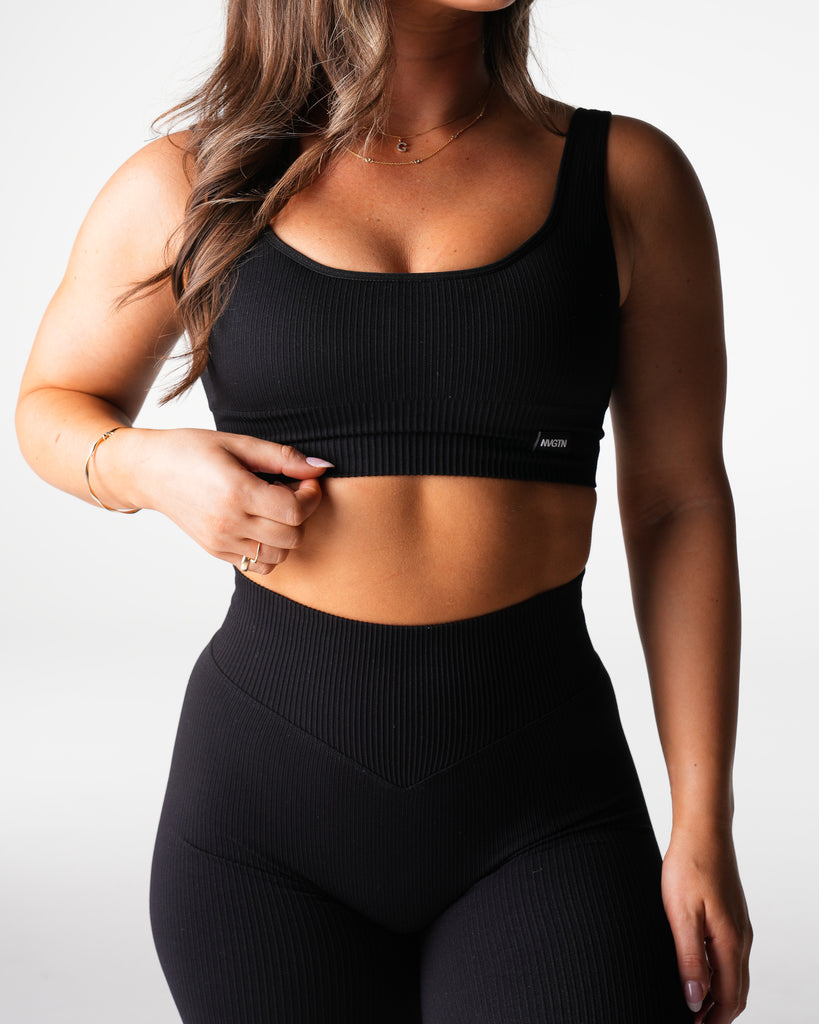 Black Harmony Ribbed Seamless Bra