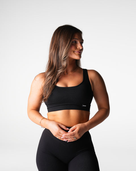 Black Harmony Ribbed Seamless Bra