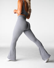 Load image into Gallery viewer, Grey Harmony Ribbed Seamless Flare Leggings