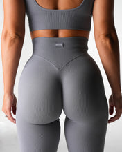 Load image into Gallery viewer, Grey Harmony Ribbed Seamless Flare Leggings