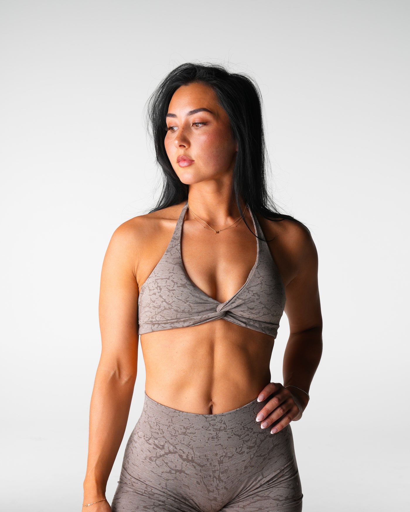 Taupe Breakthrough Stunner Seamless Halter Bra