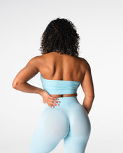 Load image into Gallery viewer, Pastel Blue Limitless Ribbed Seamless Halter Bra