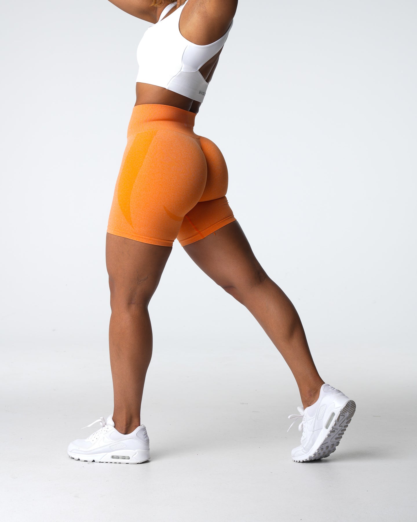 Sunset Orange Contour Seamless Shorts