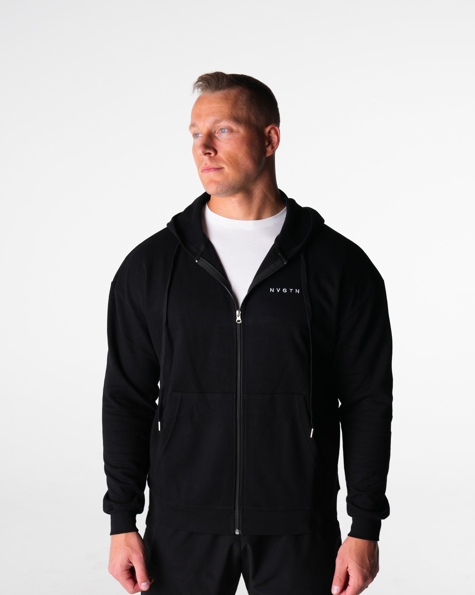 NVGTN Elite Full Zip Hoodie - Onyx |