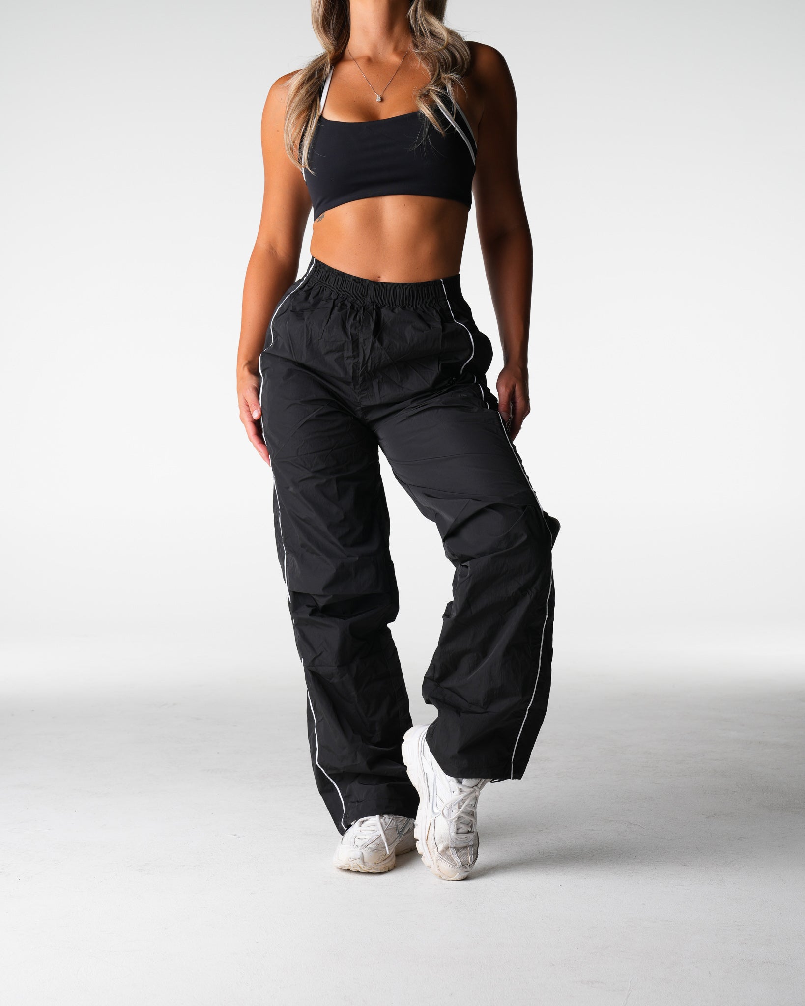 Black Stride Windbreaker Pants