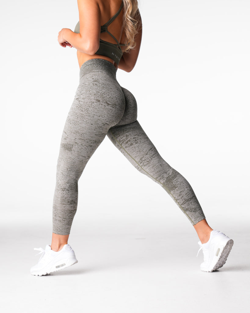 Khaki Green Digital Seamless Leggings