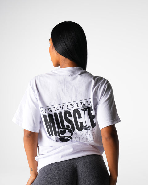 White Muscle Mommy Graphic Tee