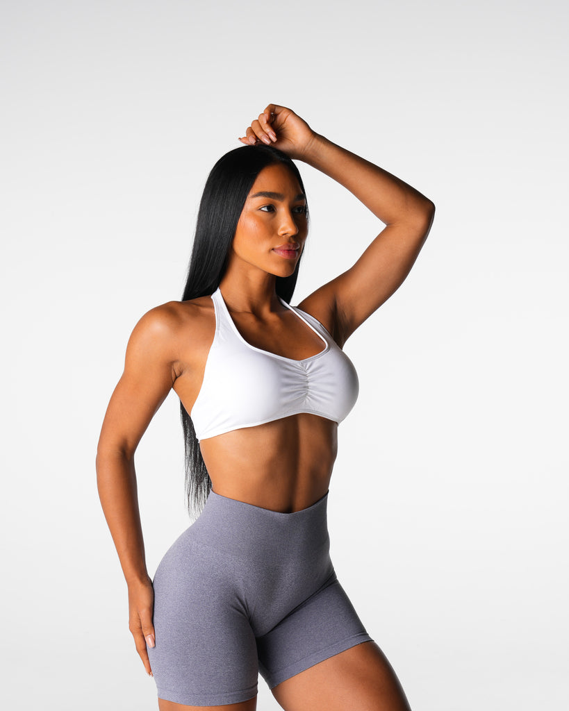 White Comeback Seamless Halter Bra