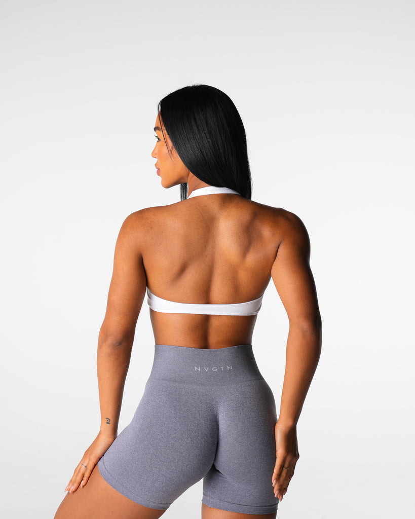 White Comeback Seamless Halter Bra