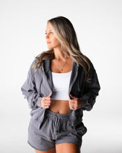 Load image into Gallery viewer, Charcoal Washed Lounge Zip Up
