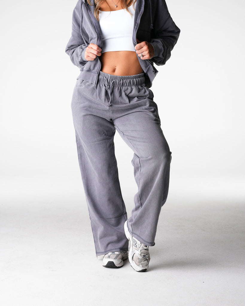 NVGTN Washed Straight Leg Lounge Pants - Charcoal |