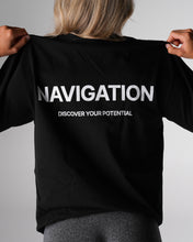 Load image into Gallery viewer, Black Navigation Graphic Tee