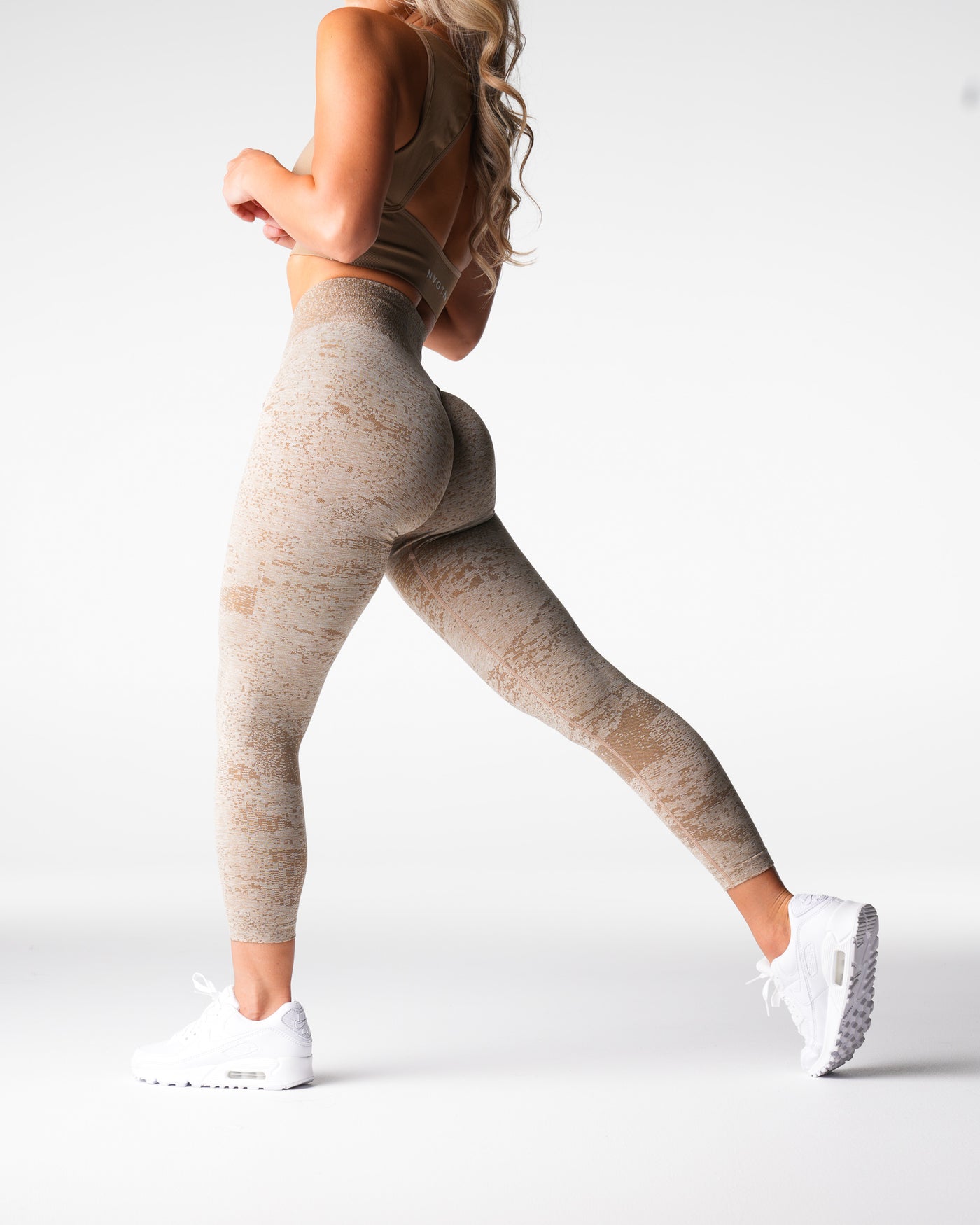 Beige Digital Seamless Leggings