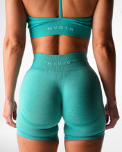 Load image into Gallery viewer, Turquoise Mid Rise Contour Seamless Shorts