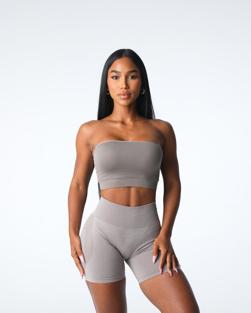 Taupe Conquer Ribbed Seamless Bra