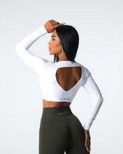 Load image into Gallery viewer, White Journey Long Sleeve Seamless Bra Top