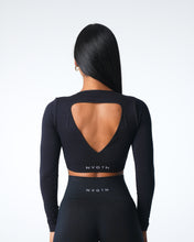 Load image into Gallery viewer, Black Journey Long Sleeve Seamless Bra Top