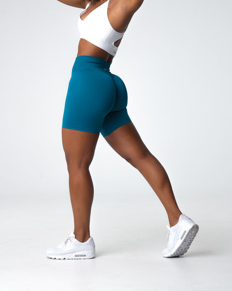 French Blue Solid Seamless Shorts
