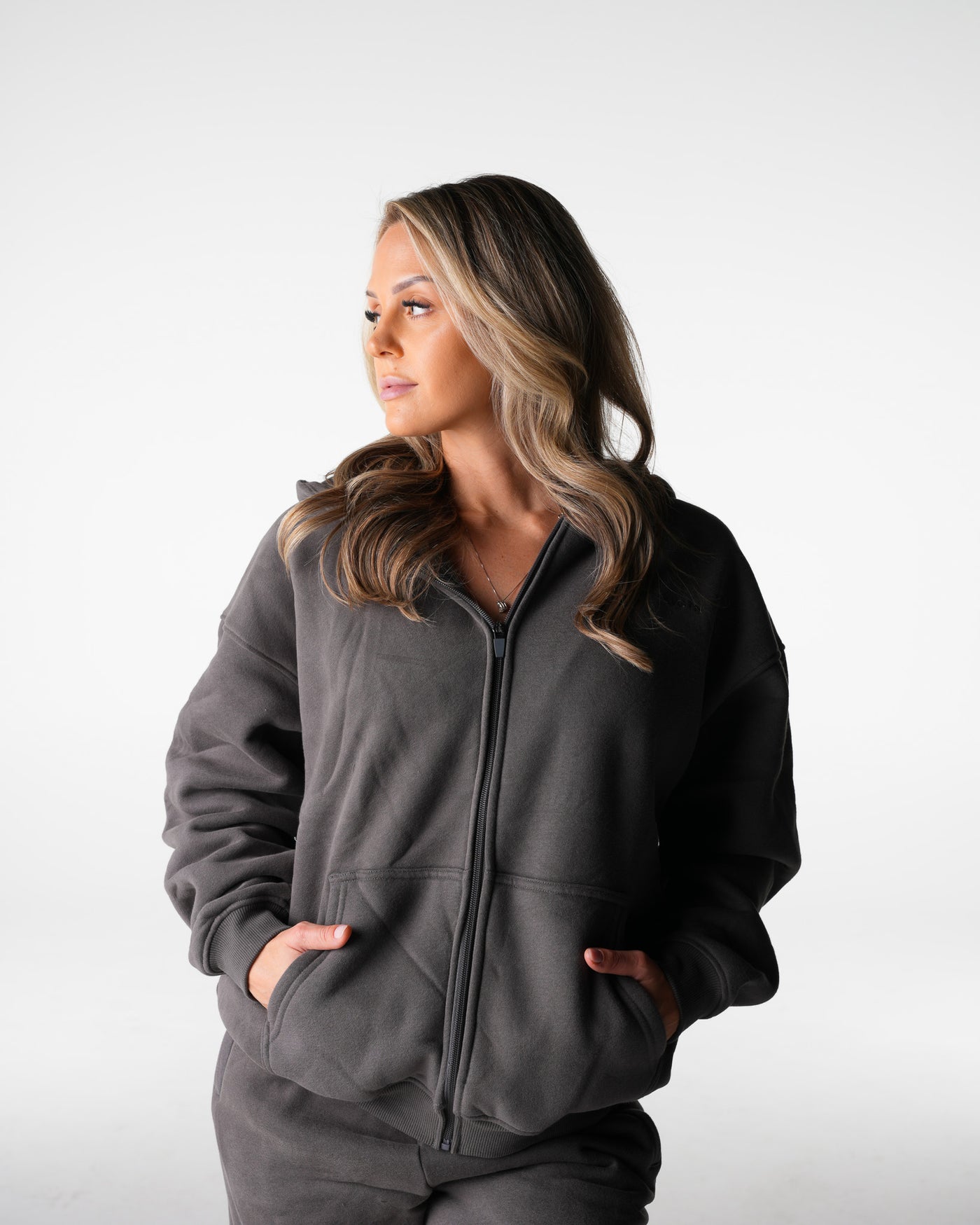 NVGTN Everyday Zip Up - Charcoal |