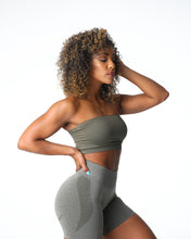 Load image into Gallery viewer, Khaki Green Conquer Ribbed Seamless Bra