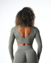 Load image into Gallery viewer, Khaki Green Journey Long Sleeve Seamless Bra Top